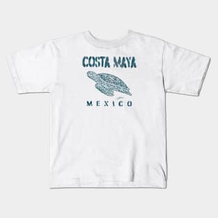 Costa Maya, Mexico, Gliding Sea Turtle Kids T-Shirt